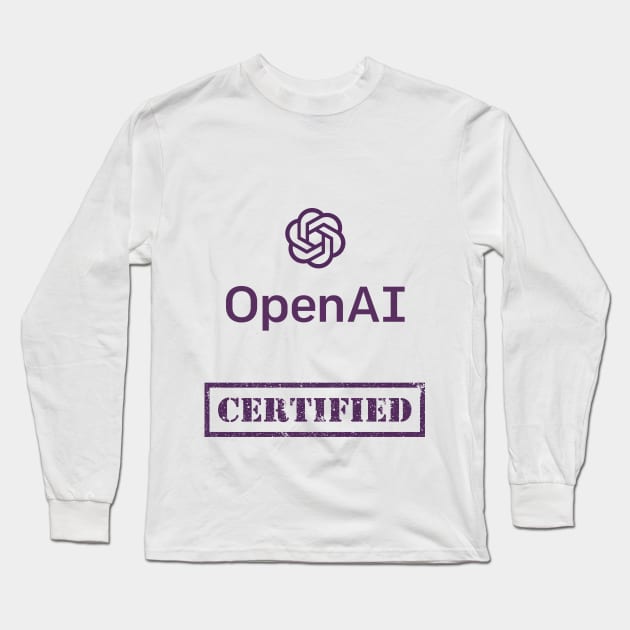 Open AI Certified PURPLE Long Sleeve T-Shirt by Chatbot Couture